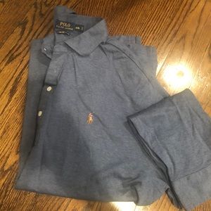 Ralph Lauren long sleeve polo prima touch, blue